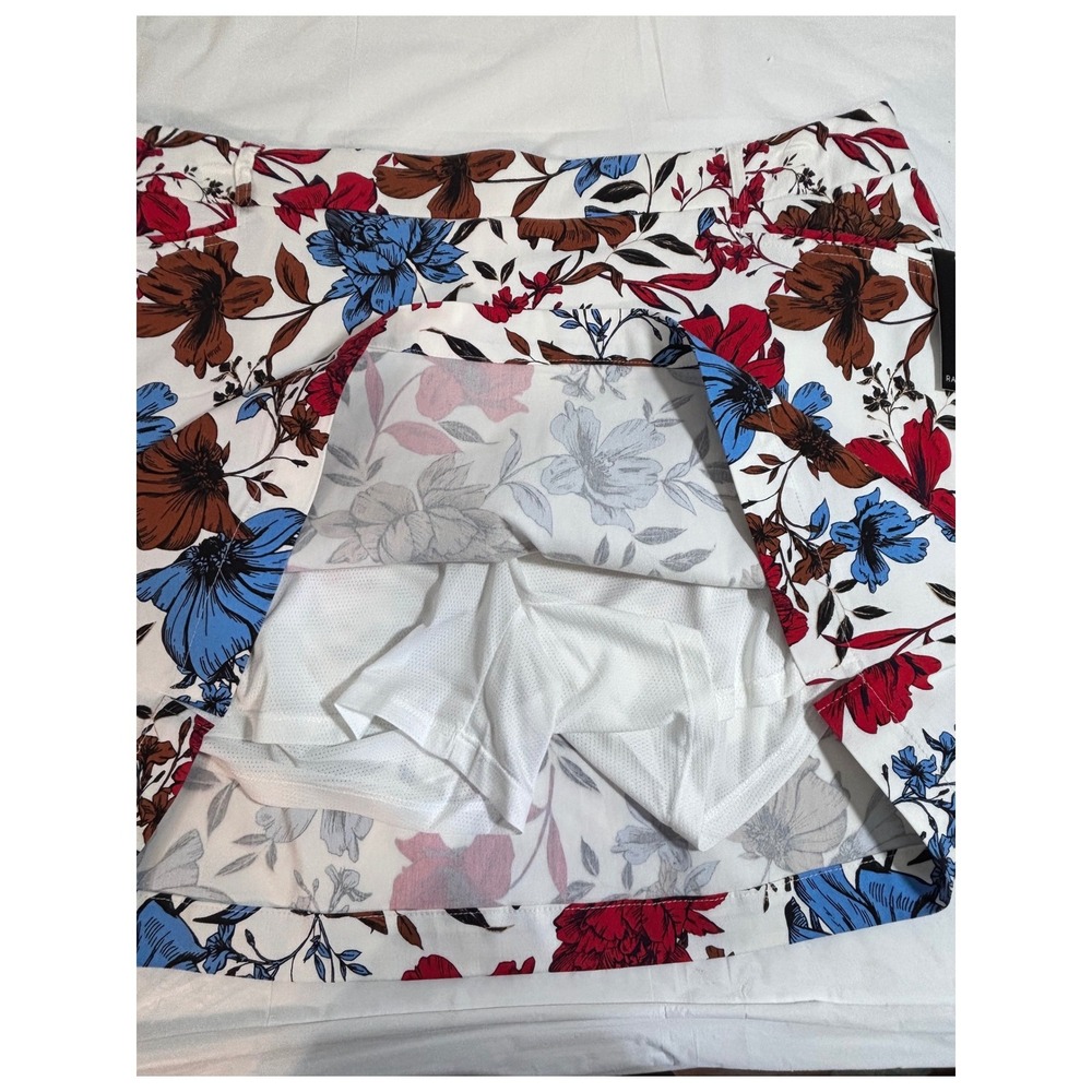 Rafaella Floral Skort White Red Blue Brown Womens Plus Size 2X Tennis Golf NEW - Picture 4 of 10